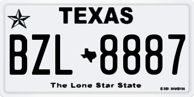 TX license plate BZL8887