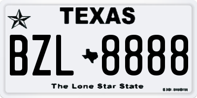 TX license plate BZL8888