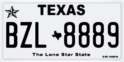 TX license plate BZL8889