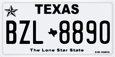 TX license plate BZL8890