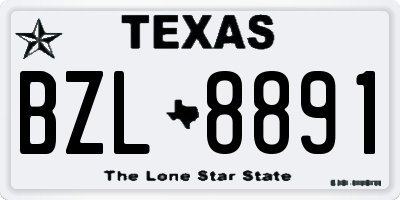 TX license plate BZL8891