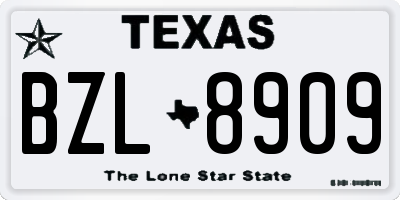 TX license plate BZL8909