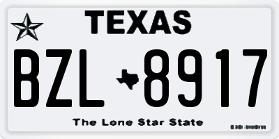 TX license plate BZL8917