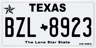 TX license plate BZL8923