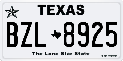 TX license plate BZL8925