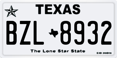 TX license plate BZL8932