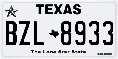 TX license plate BZL8933