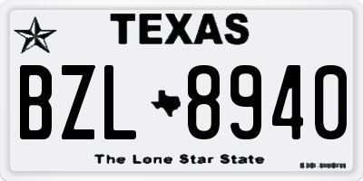 TX license plate BZL8940