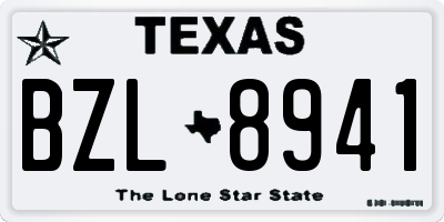 TX license plate BZL8941
