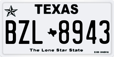 TX license plate BZL8943