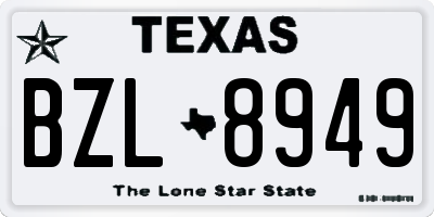TX license plate BZL8949