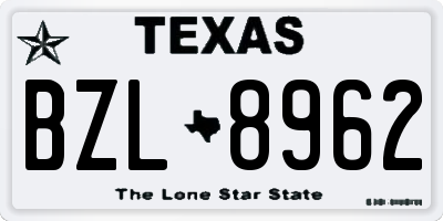 TX license plate BZL8962