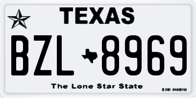 TX license plate BZL8969