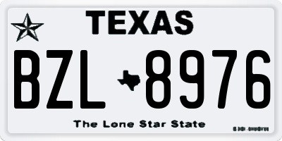 TX license plate BZL8976