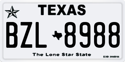 TX license plate BZL8988