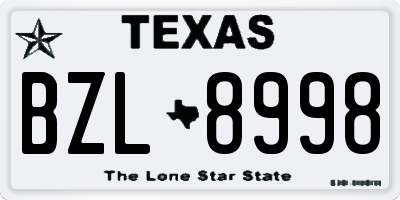 TX license plate BZL8998