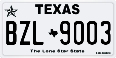 TX license plate BZL9003