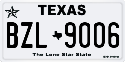 TX license plate BZL9006
