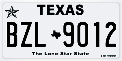 TX license plate BZL9012
