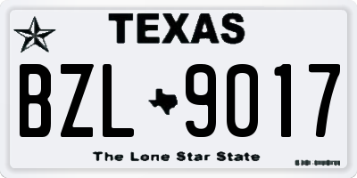 TX license plate BZL9017
