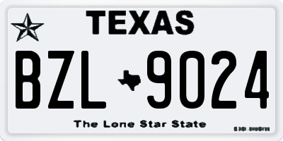TX license plate BZL9024