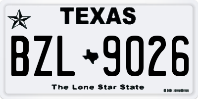TX license plate BZL9026
