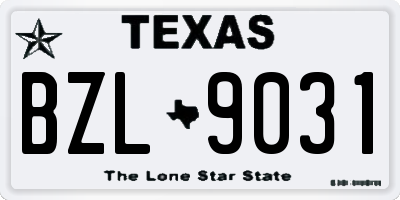 TX license plate BZL9031