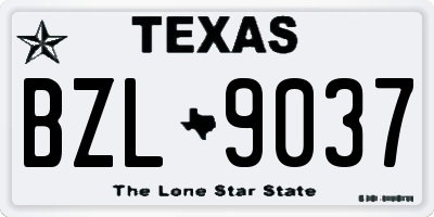 TX license plate BZL9037