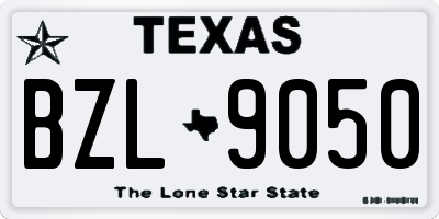 TX license plate BZL9050