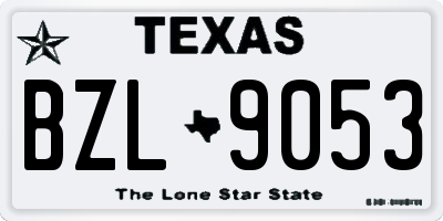 TX license plate BZL9053