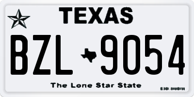 TX license plate BZL9054