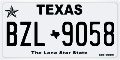 TX license plate BZL9058