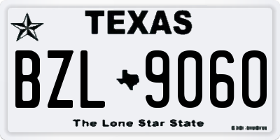 TX license plate BZL9060