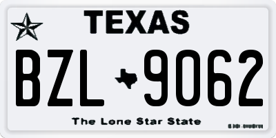 TX license plate BZL9062