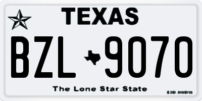 TX license plate BZL9070