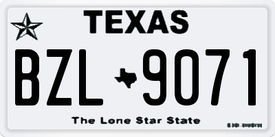 TX license plate BZL9071