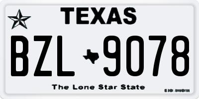 TX license plate BZL9078
