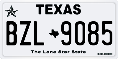 TX license plate BZL9085