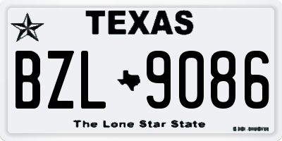 TX license plate BZL9086