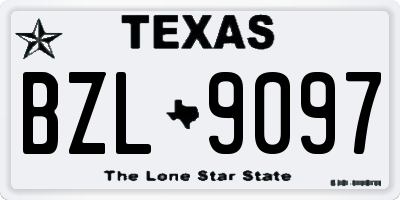 TX license plate BZL9097