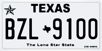 TX license plate BZL9100