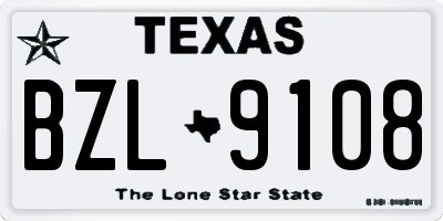 TX license plate BZL9108