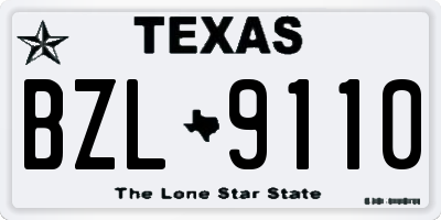 TX license plate BZL9110
