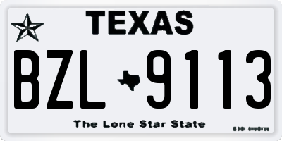 TX license plate BZL9113