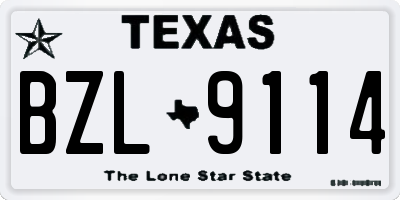 TX license plate BZL9114