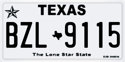 TX license plate BZL9115