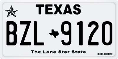TX license plate BZL9120