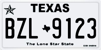 TX license plate BZL9123