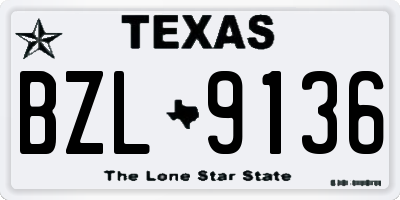 TX license plate BZL9136