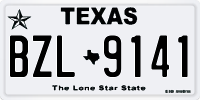 TX license plate BZL9141